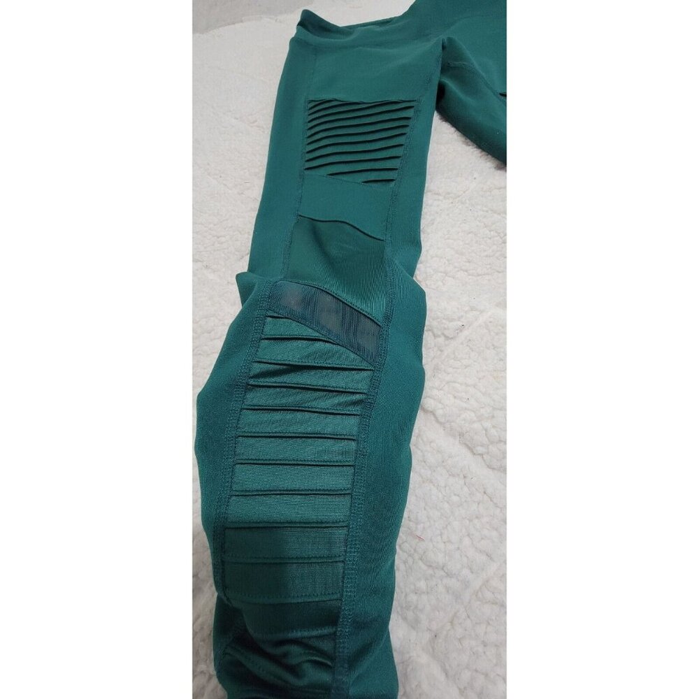 Alo Womens Green Pull On Moto Leggings Skinny Leg Elastic‎ Waist Size S - Picture 5 of 9